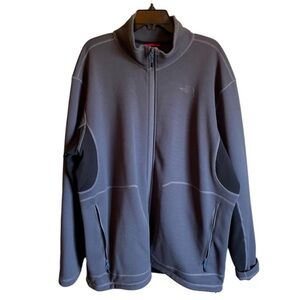 The North Face Mens Full Zip Fleece Jacket Gray Lightweight XXL